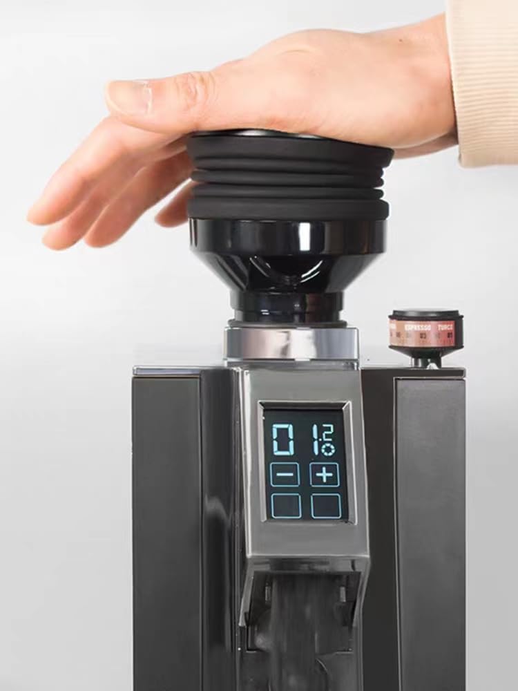 Single Dose Hopper with Silicone Bellow & Aluminum Lid - 2-in-1 Coffee Grinder Accessory for Eureka Mignon MMG - Hand Pressure Bellow for Easy Cleaning & Grounds Collection - Perfect for Home & Coffee Shops - Ideal for Espresso, Pour Over & French Press Brewing