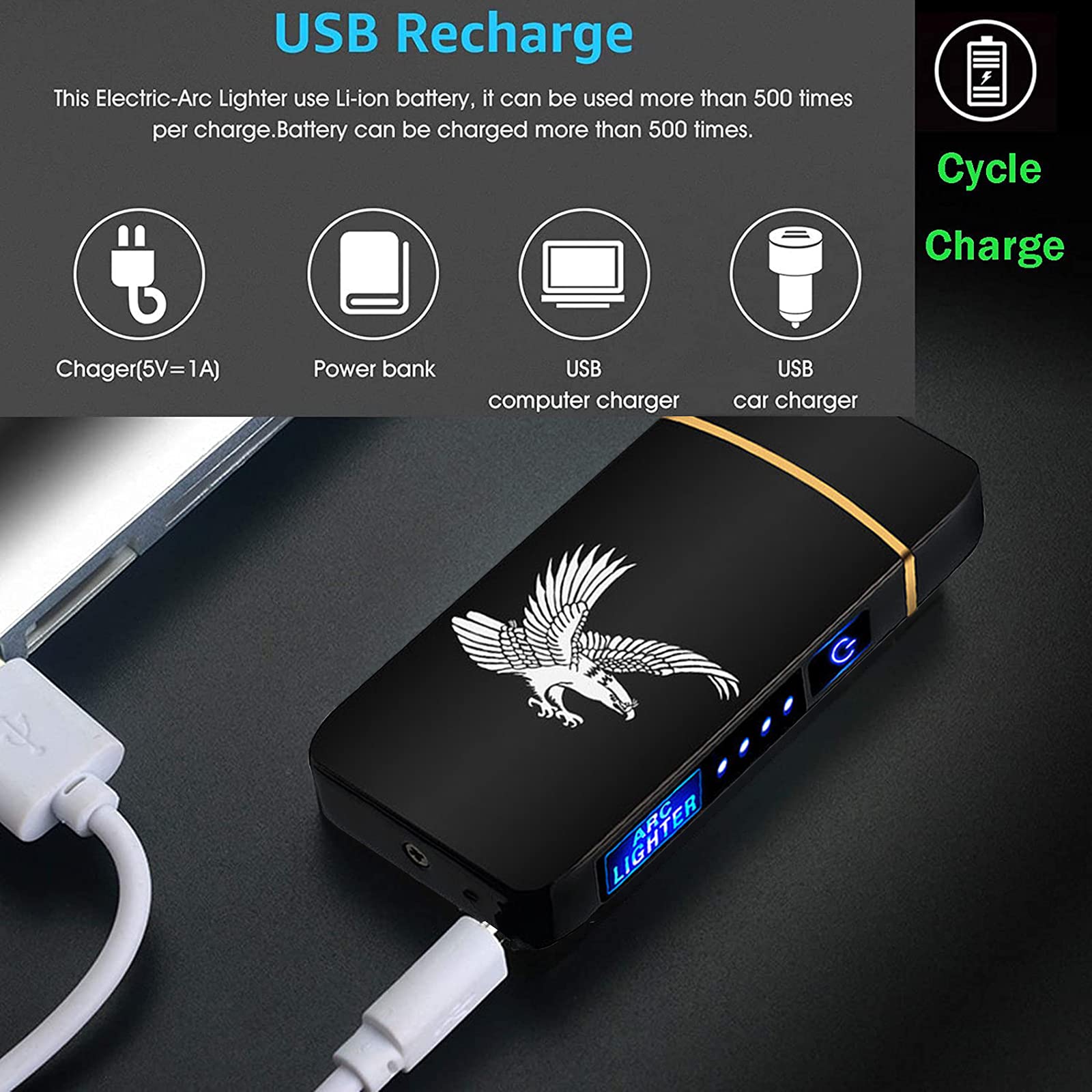 USB Rechargeable Arc Lighter - Windproof Flameless Plasma Lighter for Fire, BBQs, Camping & Candles | Smart Electric Lighter for Indoor & Outdoor Use | Perfect for Fireworks, Candle Lighting & Backyard Grilling (T3-Love)