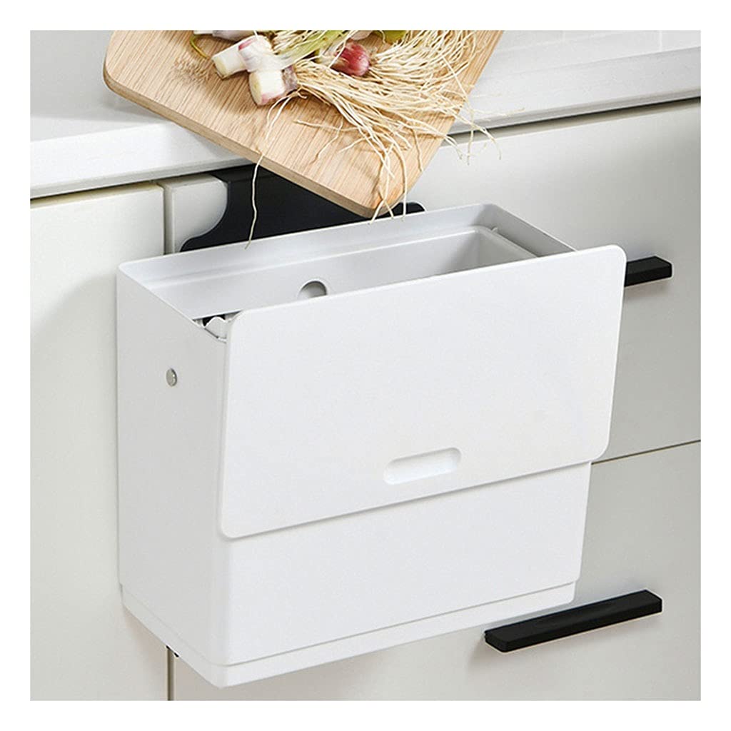 TOMYEUS Hanging Trash Can - Wall Mounted Kitchen & Bathroom Garbage Bin with Cabinet Door Storage - Space Saving Waste Bin for Home, Office, and RV Use
