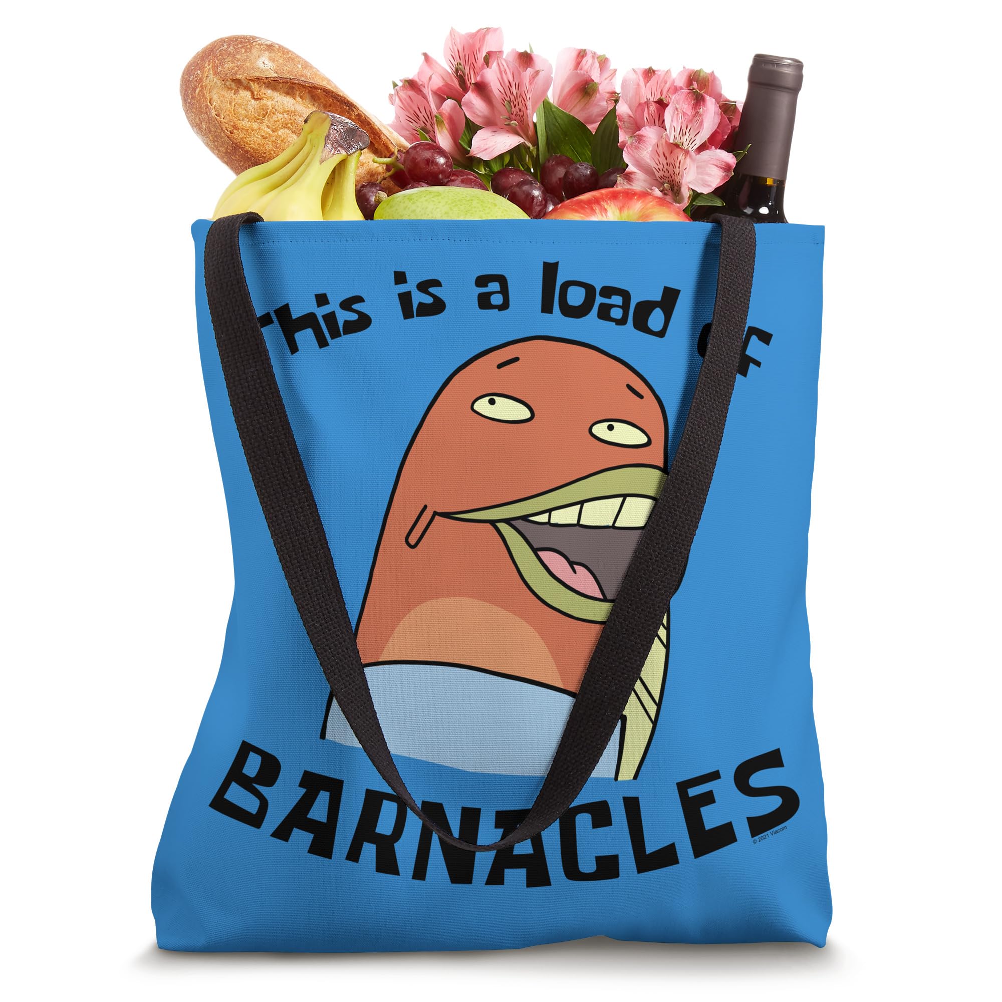 SpongeBob SquarePants 'This Is A Load Of Barnacles' Tote Bag - Durable Canvas Shopping Bag for Beach, Grocery & School - Funny Cartoon Gift for Fans