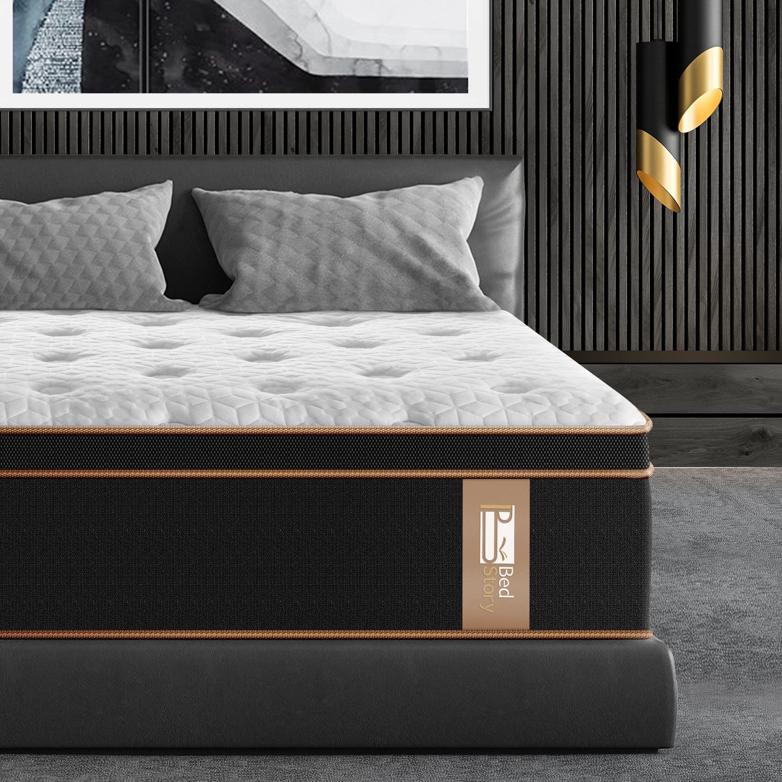 BedStory 12 Inch Twin Hybrid Mattress in a Box - Gel Memory Foam & Pocket Springs for Motion Isolation, Pain Relief & Cooling Comfort - Medium Firm Support with Bamboo Charcoal - Perfect for Guest Rooms, Kids' Beds & Small Spaces