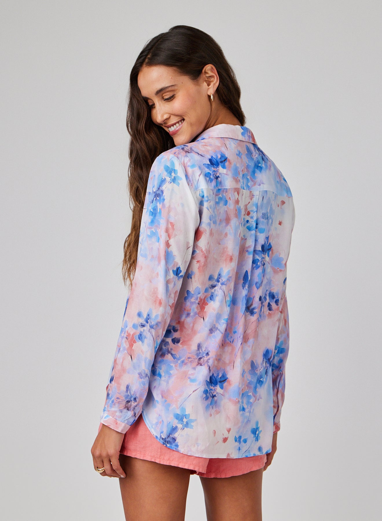 Stylish Full Button Down Hipster Shirt with Garden Mist Print - Trendy Casual Wear for Men, Perfect for Office, Date Night & Outdoor Activities