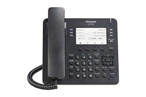 Panasonic KX-DT635-B 6-Line Digital Business Phone with LCD Display & Self-Labeling Keys - Black Office Phone for Call Centers, Reception Desks, and Professional Workplaces