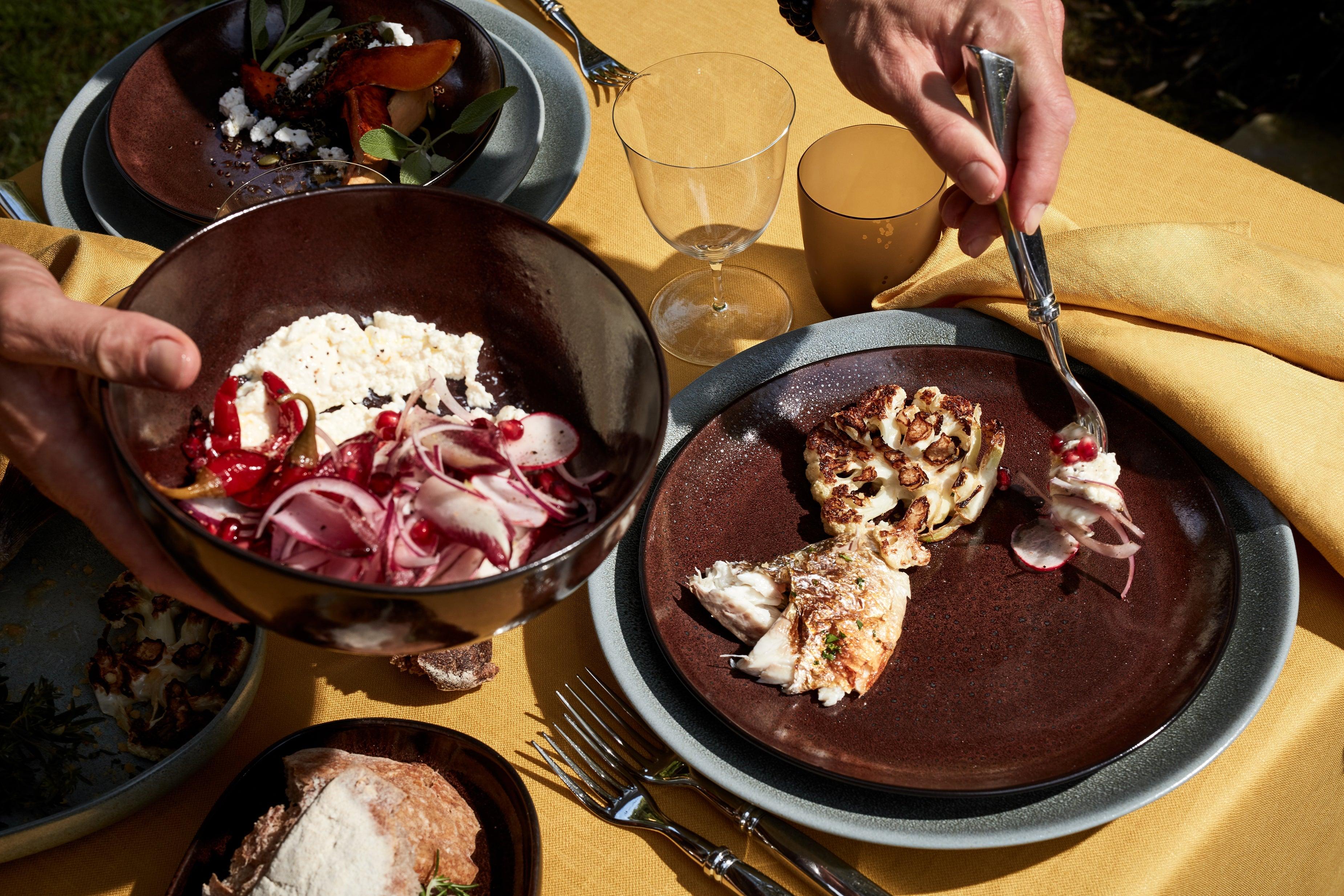 Premium Terra Dinner Plate Set - Elegant Stoneware for Fine Dining & Wine Pairing | Perfect for Dinner Parties, Restaurants & Home Entertaining