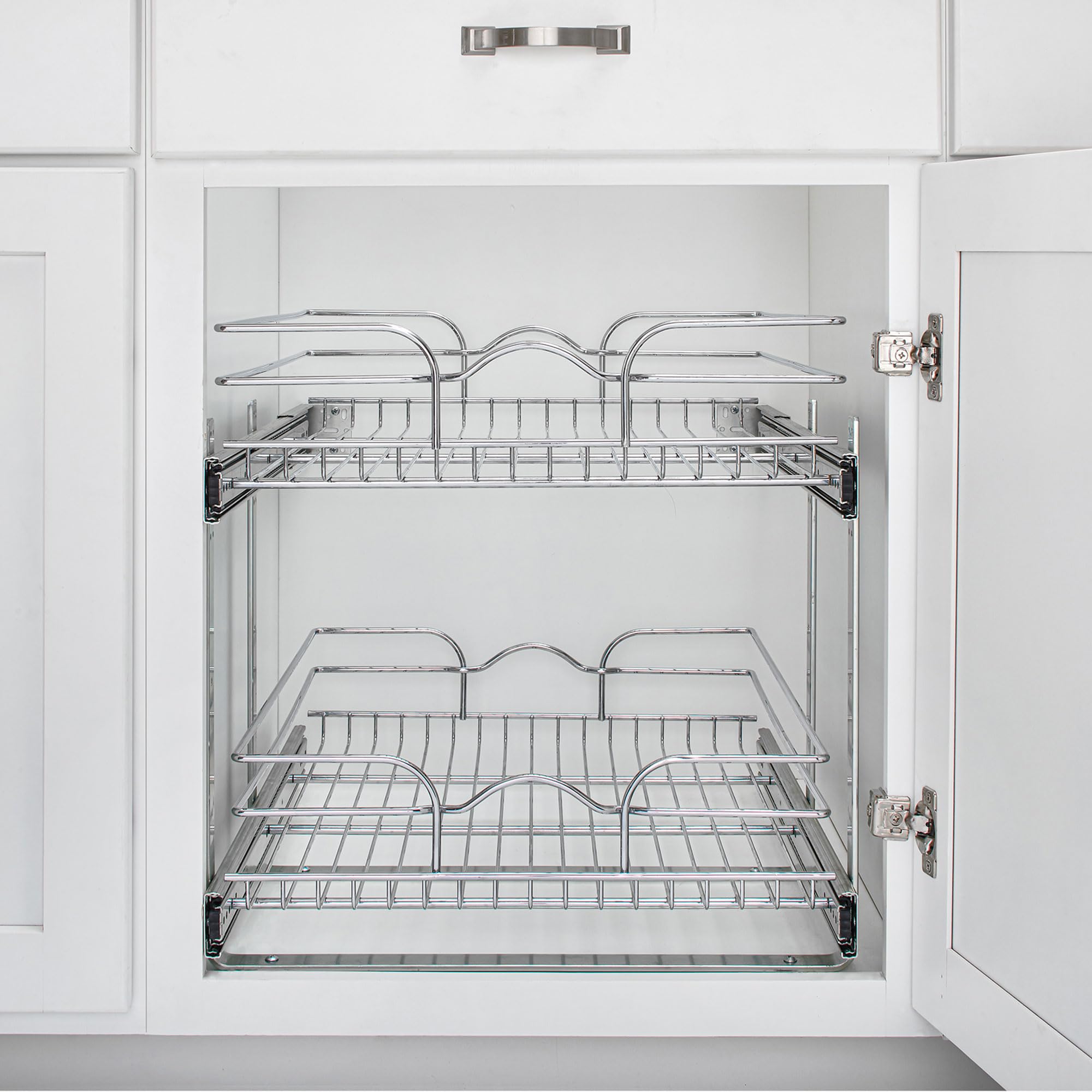 Rev-A-Shelf 2-Tier Pull-Out Cabinet Organizer - 21 x 22 Inch Kitchen Drawer Shelf with Slide-Out Pantry Storage Baskets (Multiple Sizes Available) - Perfect for Spice Racks, Pantry Organization & Under-Sink Storage - Model 5WB2-2122CR-1