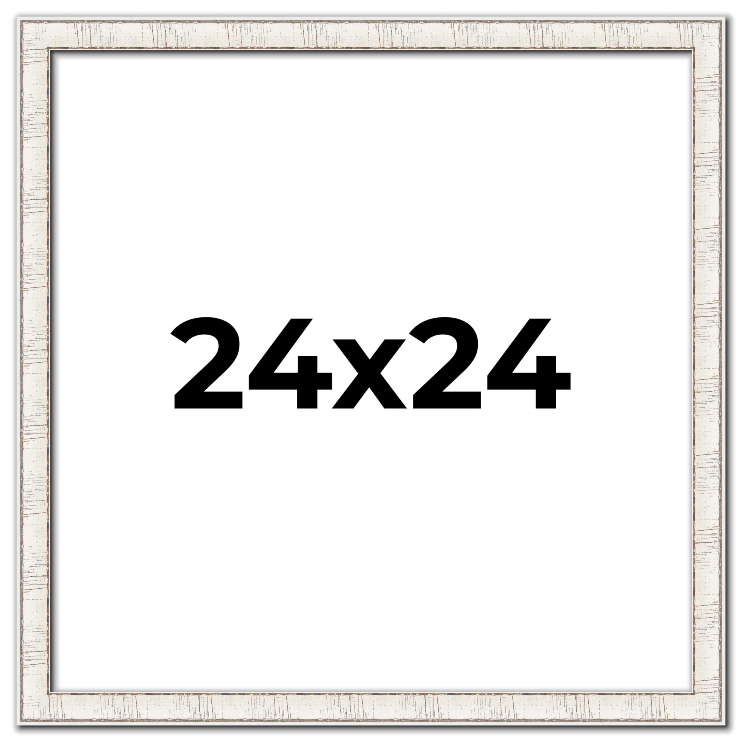 24x24 White Birch Bark Solid Wood Picture Frame - 1.75 Inch Wide Moulding with UV Acrylic Plexiglass | Includes Foam Board Backing & Hanging Hardware | Perfect for Wall Art, Home Decor, and Photo Displays