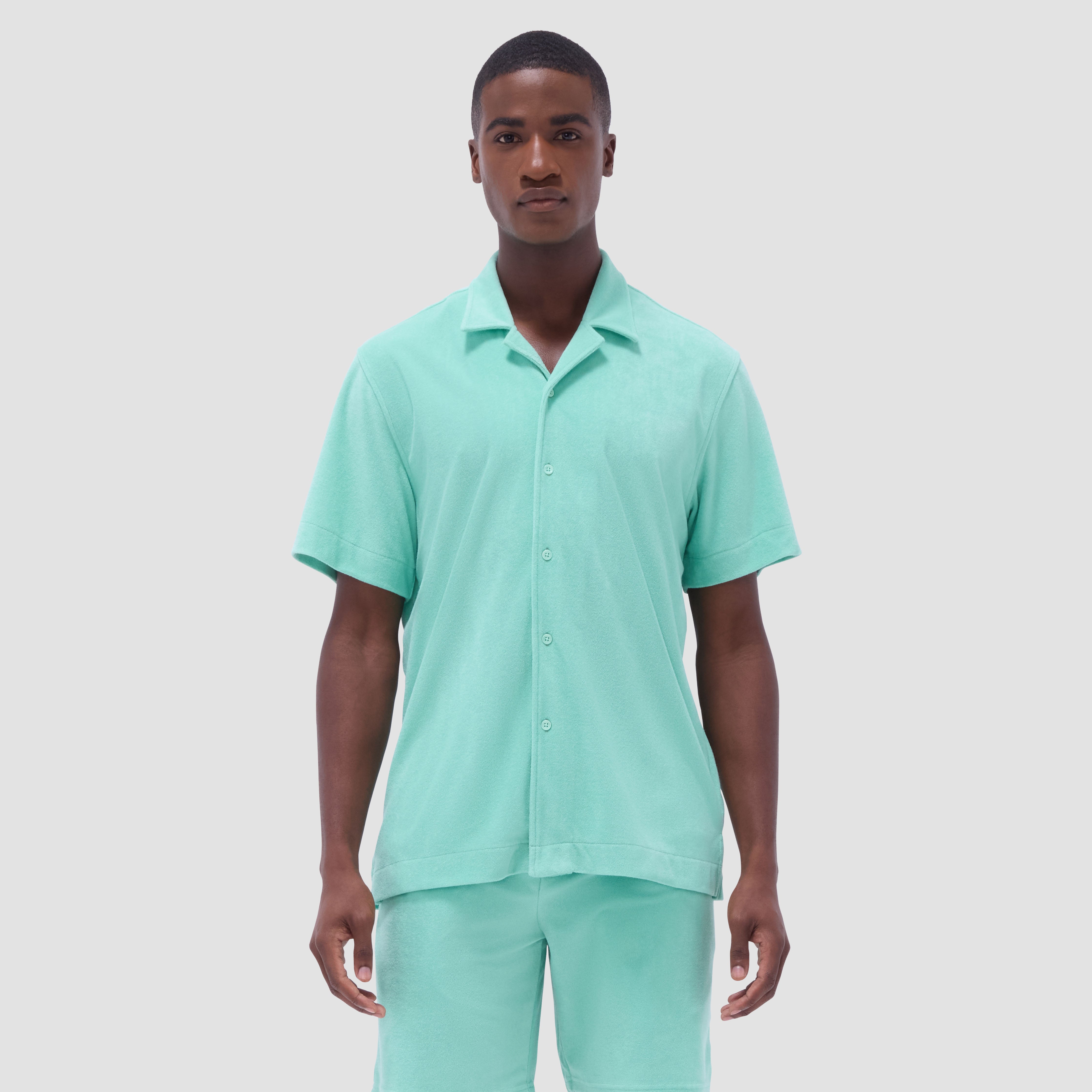 French Terry Camp Shirt for Men - Soft & Breathable Casual Button Down Shirt - Perfect for Outdoor Adventures, Travel & Everyday Wear