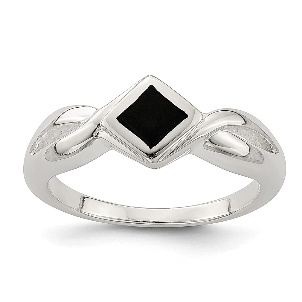925 Sterling Silver Black Onyx Band Ring for Women - Natural Stone Fine Jewelry, Elegant Gift for Her - Perfect for Weddings, Anniversaries & Special Occasions