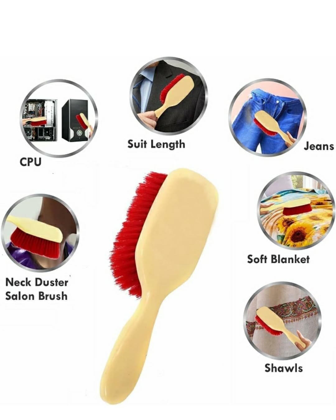 Professional Salon & Barber Hair Brush with Soft Bristles - Neck Duster & Powder Cleaning Brush for Haircuts - Multi-Purpose Dusting Brush for Carpet, Bed Sheets & Clothes (1-Piece Set) - Perfect for Home Salon, Barber Shops & Household Cleaning