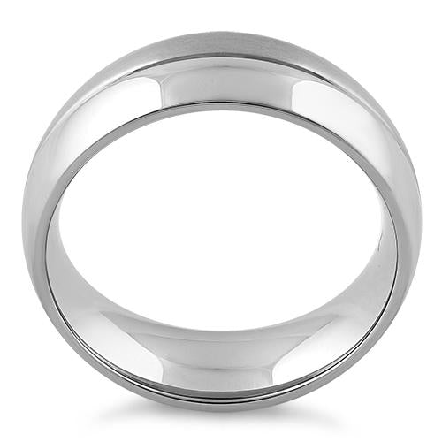 Polished Stainless Steel Satin Finish Groove Band Ring for Men & Women - Perfect for Weddings, Anniversaries, and Everyday Fashion Jewelry