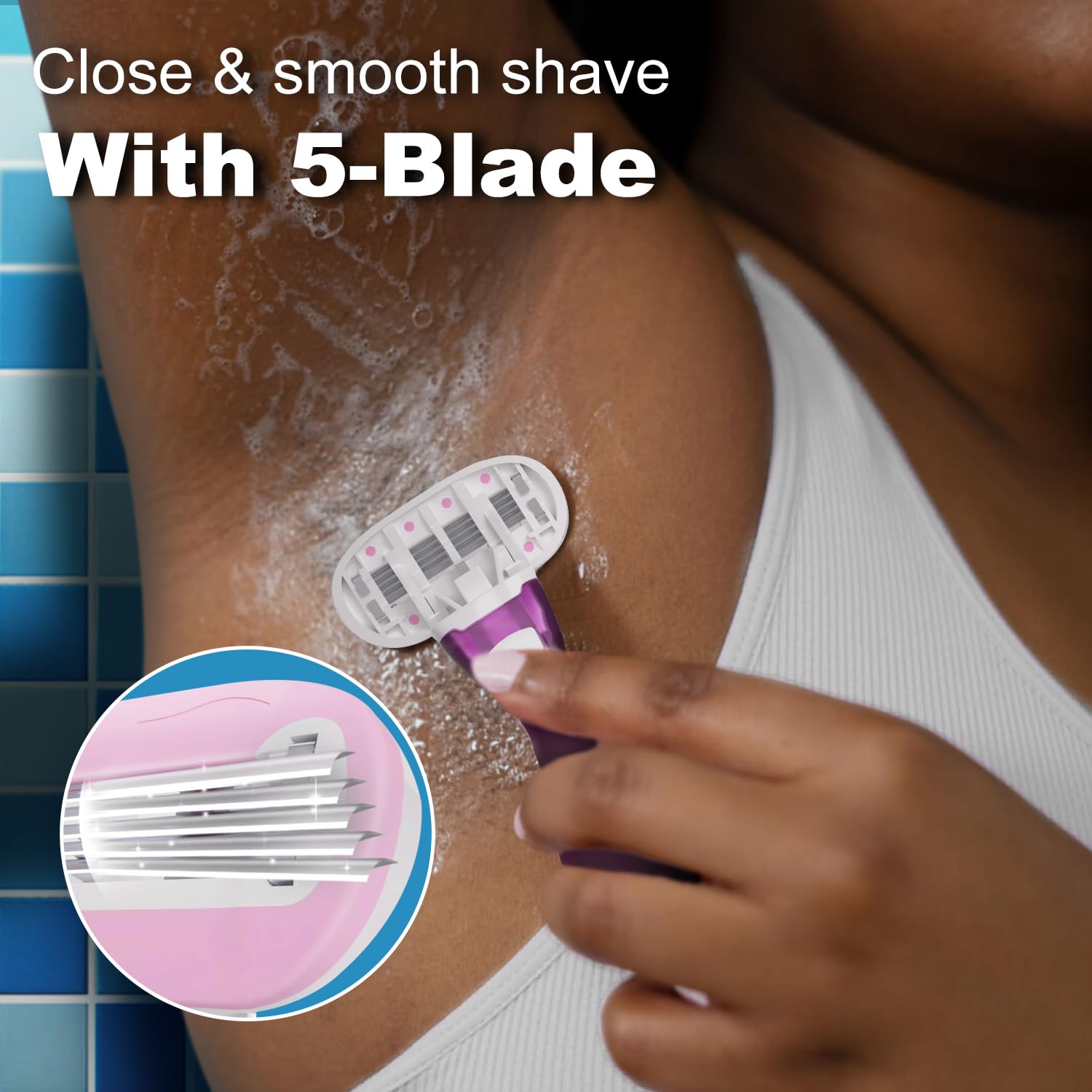 Women's Travel Razor Set - 5-Blade Extra Smooth Shaving Razor with Travel Case & 3 Refills, Portable Mini Razor for Women On The Go, Lavender Scented | Perfect for Vacation, Gym Bag, and Everyday Carry Essentials