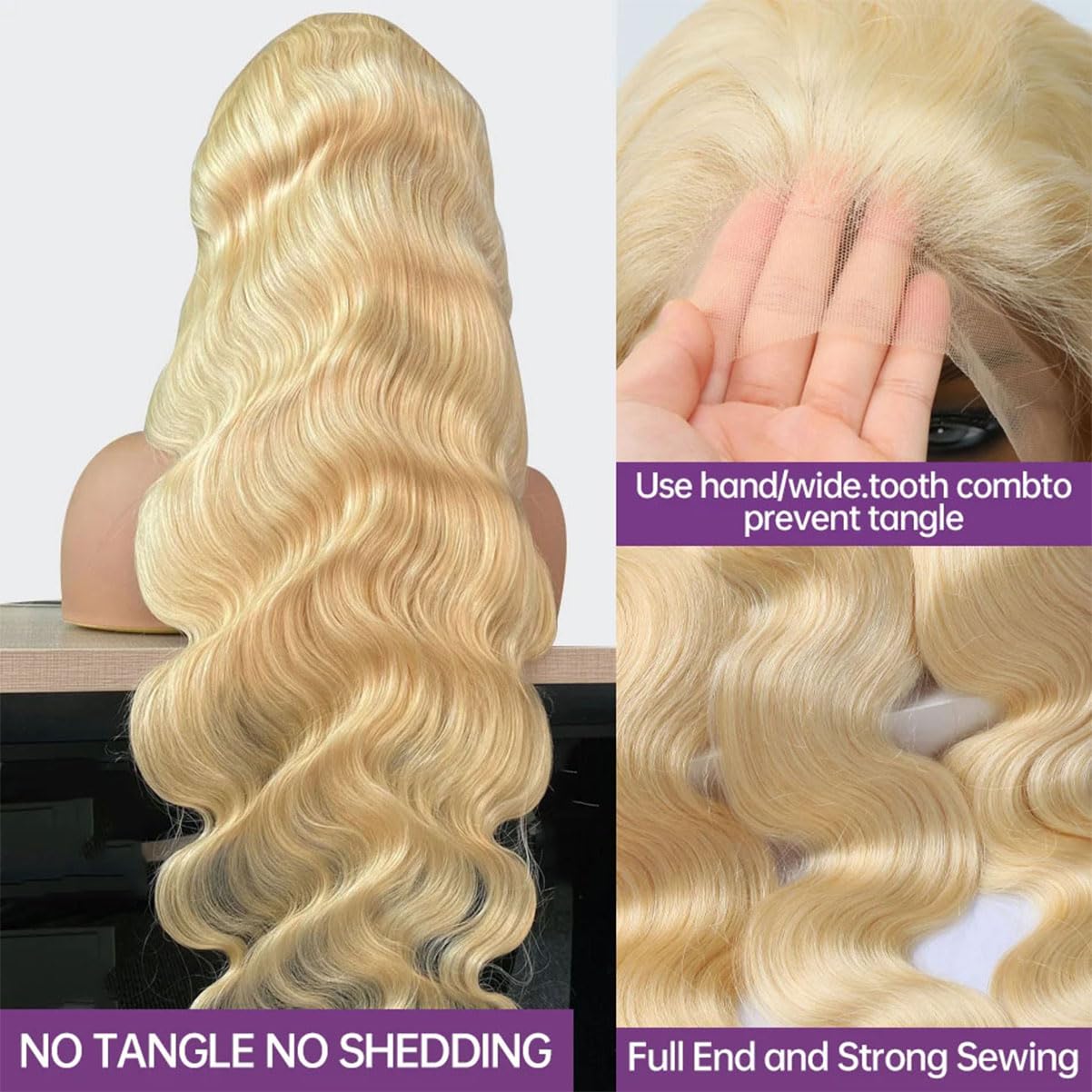 30 Inch 613 Blonde Human Hair Wig - 180% Density Body Wave Lace Front Wig with Pre-Plucked Hairline & Baby Hair | Glueless Design for Daily Wear, Cosplay & Special Occasions