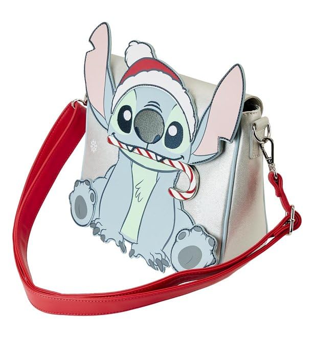 Disney Stitch Holiday Crossbody Bag - Cute Loungefly Mini Backpack for Women & Girls | Perfect for Christmas Gifts, Cosplay, and Disney Park Visits