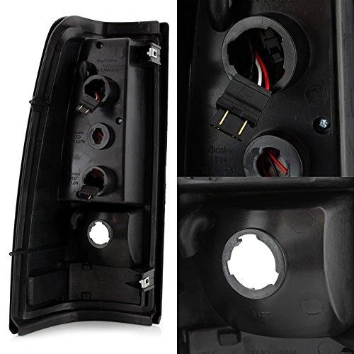 AKKON Black Bezel LED Tube Tail Brake Lights for 1999-2006 GMC Sierra & 1999-2002 Chevy Silverado Pickup Trucks - Waterproof & Durable Replacement Lamps for Night Driving & Enhanced Safety