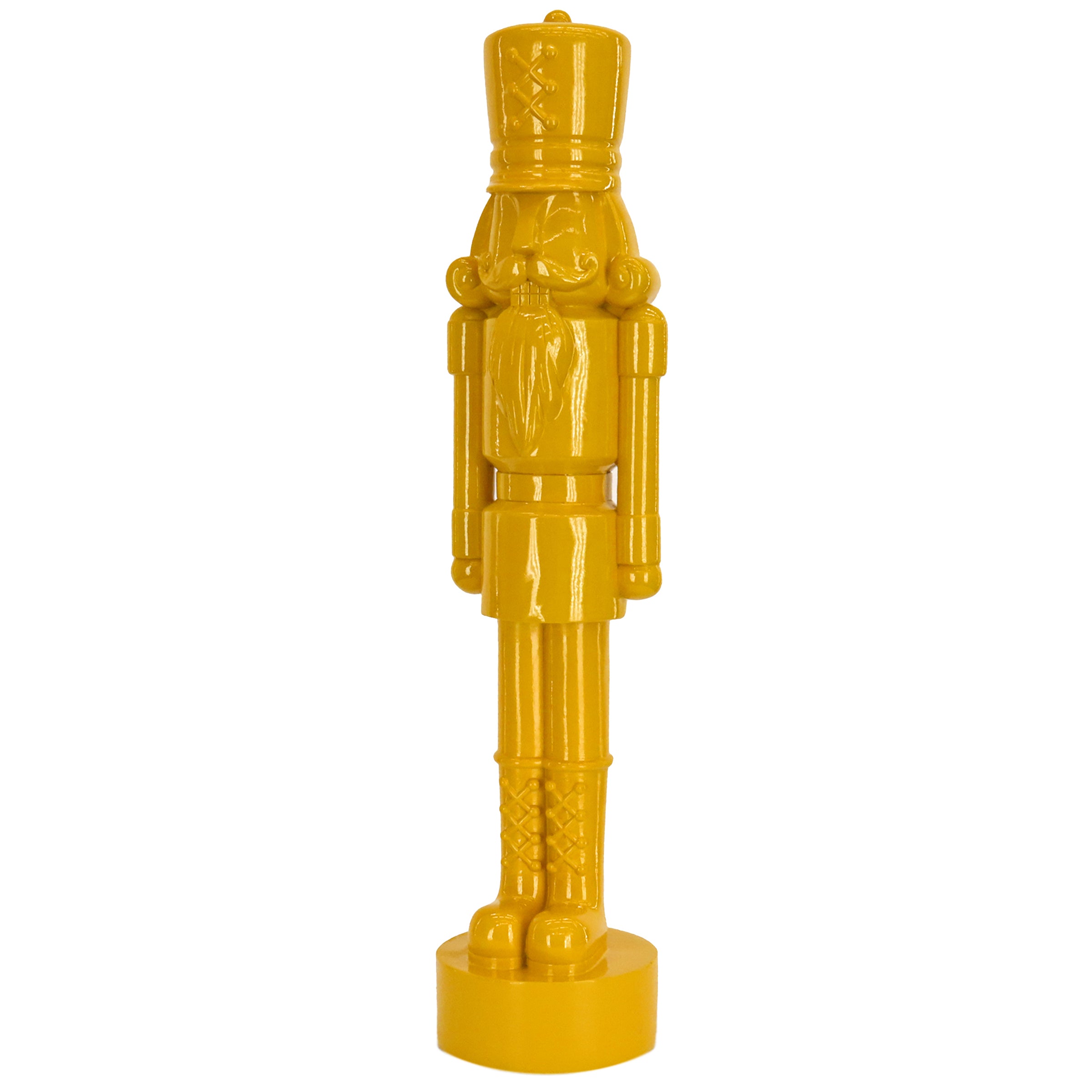 24 Inch HGTV Home Collection Yellow Nutcracker Christmas Decor - Festive Holiday Tabletop Decoration for Home, Office & Party