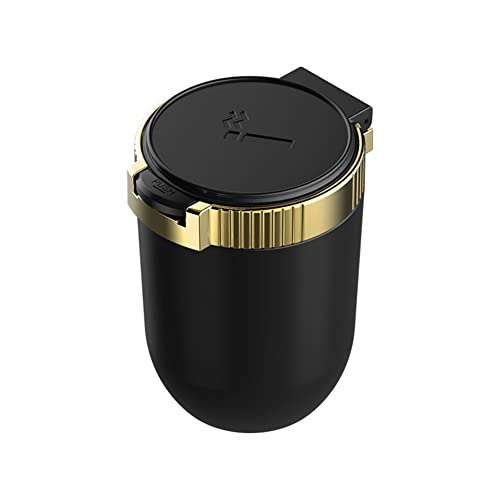 MUYUHOHA Mini Car Ashtray Trash Can with Lid - Portable Stainless Steel Car Garbage Bin with Detachable LED Indicator & Cover | Perfect for Car, Home, Office & Bedroom | Auto Accessories for Smokers & Travelers