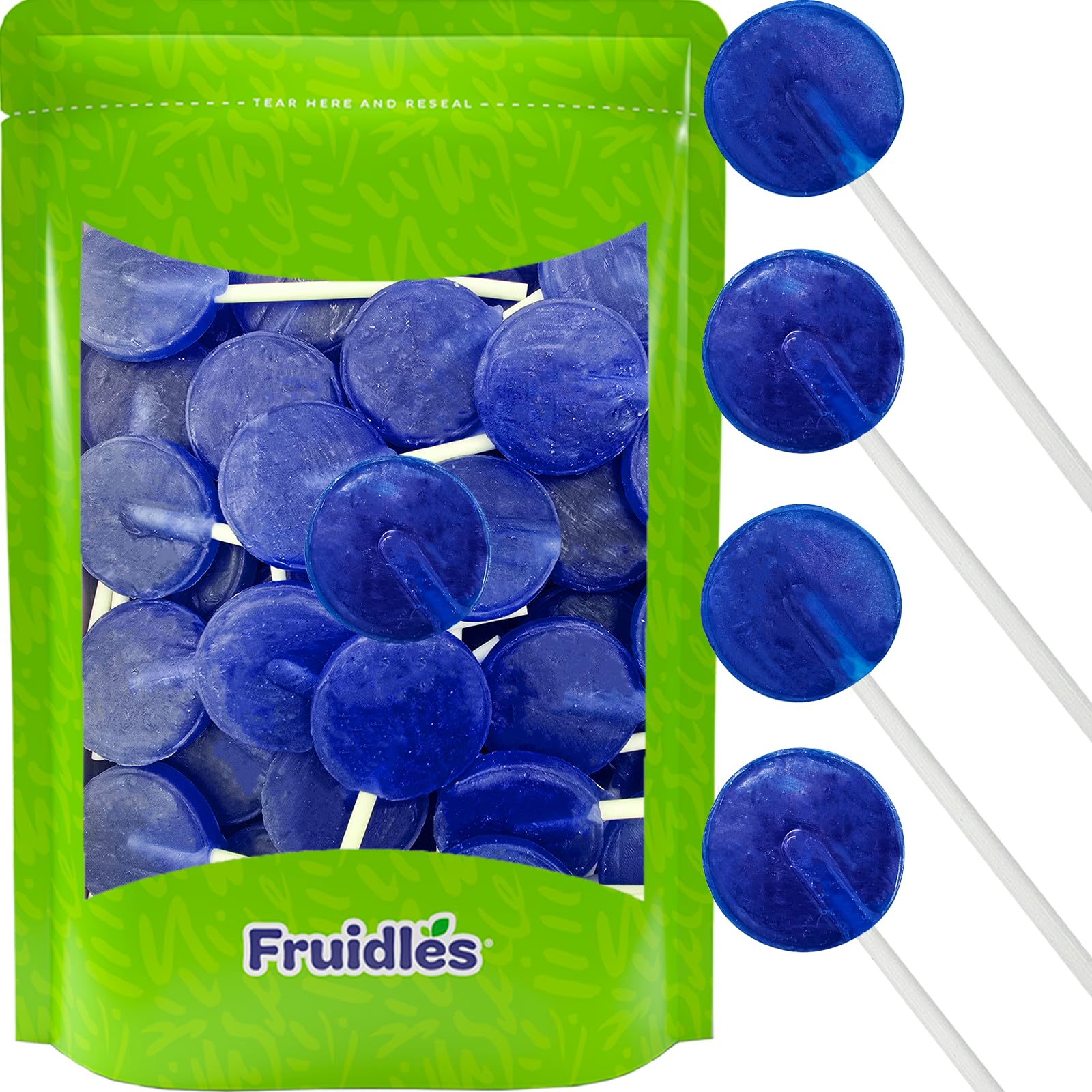 Fruidles Raspberry Lollipops Candy - 8 Bulk Flavors Kosher Suckers for Kids | Perfect for Birthday Parties, Baby Showers & Holiday Gifts (50 Count Pack) - Great for Classroom Treats, Pinata Fillers & Party Favors