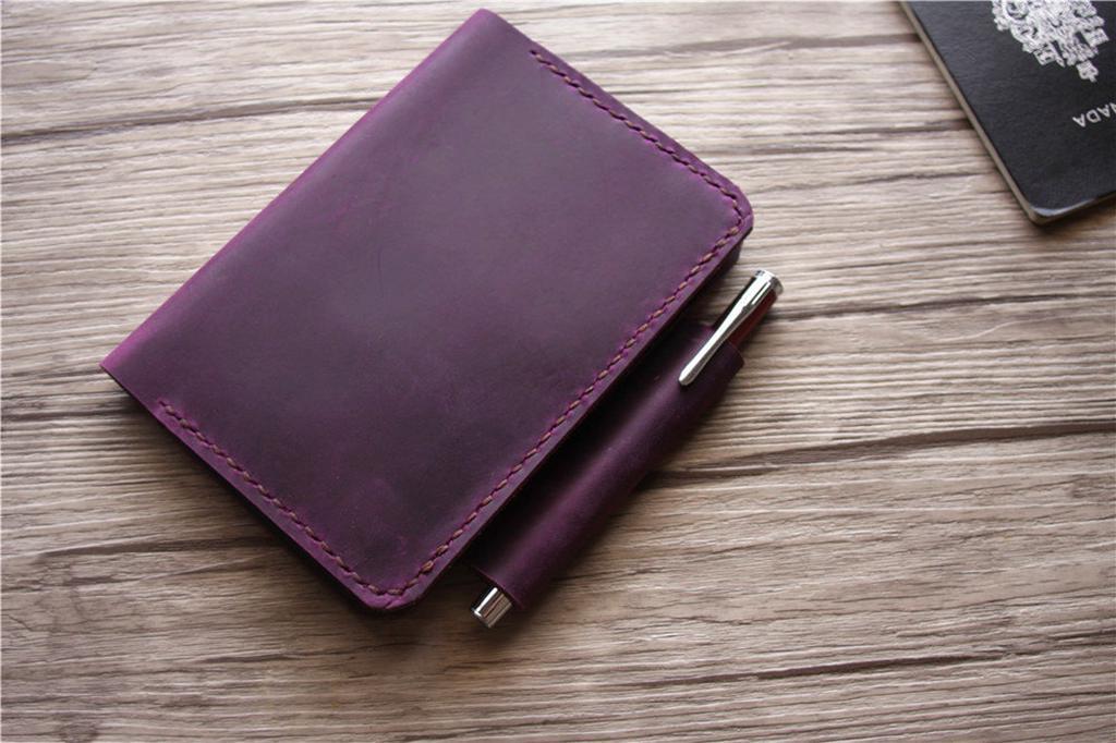 Personalized Women's Passport Holder - Purple Leather Travel Wallet for Women | Perfect for Airplane Travel, Vacation & Business Trips