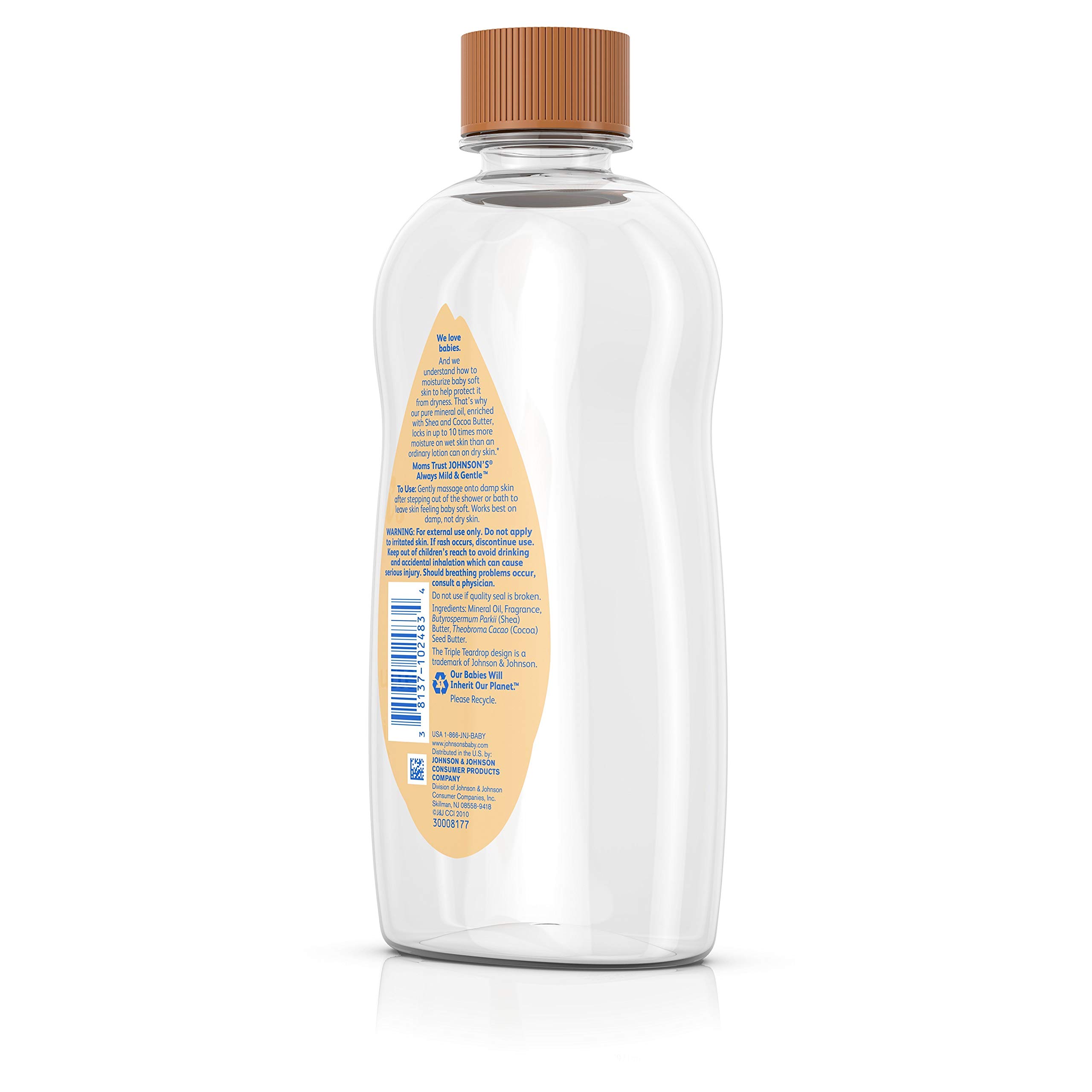 Johnson's Baby Oil with Shea & Cocoa - 14oz for Baby Massage & Skin Care