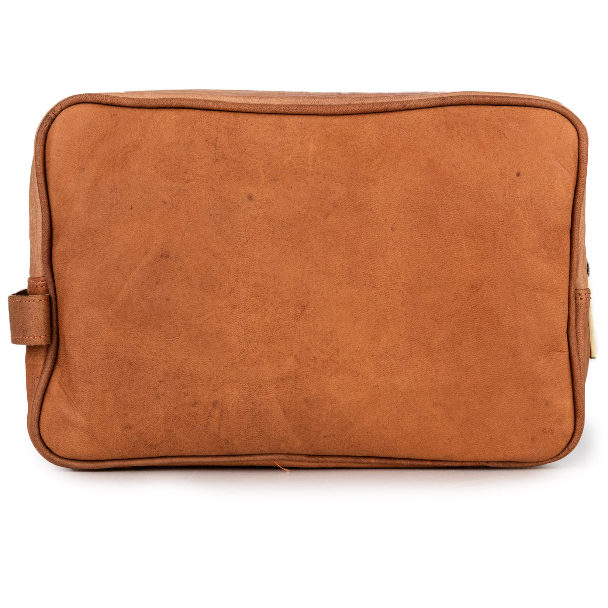 BERLINER BAGS Vintage Leather Toiletry Bag for Men & Women - Brown Cosmetic Travel Case with 1 Compartment | Perfect for Gym, Business Trips & Weekend Getaways