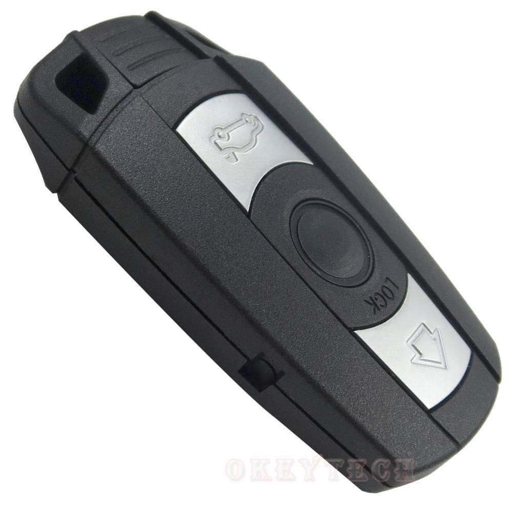 ASHDelk BMW Key Fob Case Cover - Replacement Shell for 1 3 5 6 7 Series E90 E91 E92 E60 - Keyless Entry Remote Smart Card Holder (3 Buttons, Uncut Blade) - Perfect for Car Key Protection & Easy Access