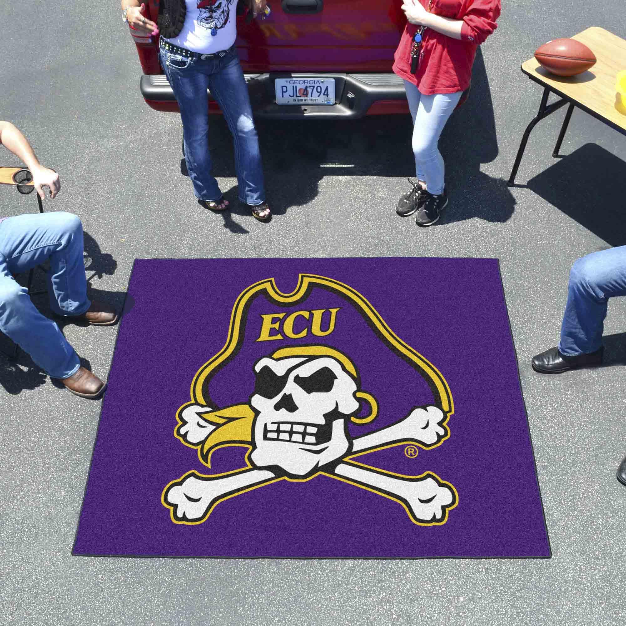 FANMATS 1300 East Carolina Pirates 5ft x 6ft Tailgater Rug - Premium Sports Fan Area Rug for Home Decor, Game Room & Outdoor Tailgating Parties