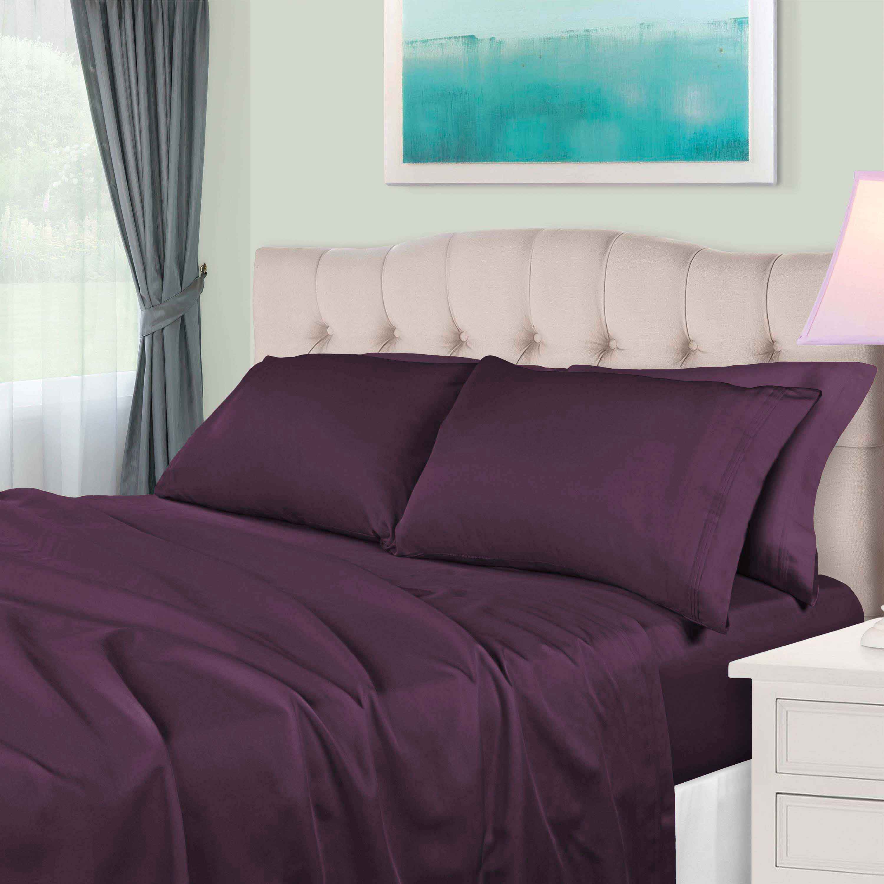 Premium 650 Thread Count Egyptian Cotton Sheet Set - Eco-Friendly, Breathable & Hypoallergenic - Perfect for Luxury Bedding & Hot Sleepers