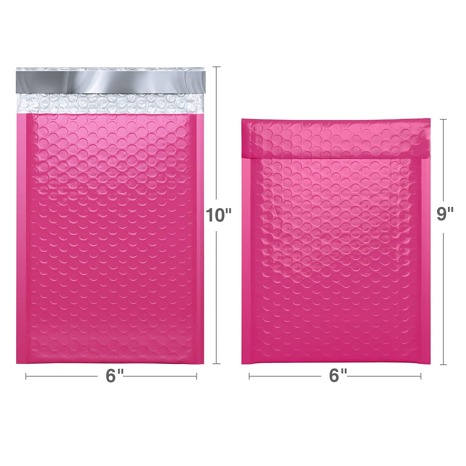 GSSUSA 6x10 Inches Padded Poly Bubble Mailers - Self Seal Small Shipping Envelopes for Ecommerce, Mailing Bags Bulk Pack (600 Pack, Pink) - Perfect for Online Stores, Amazon FBA & Small Business Packaging