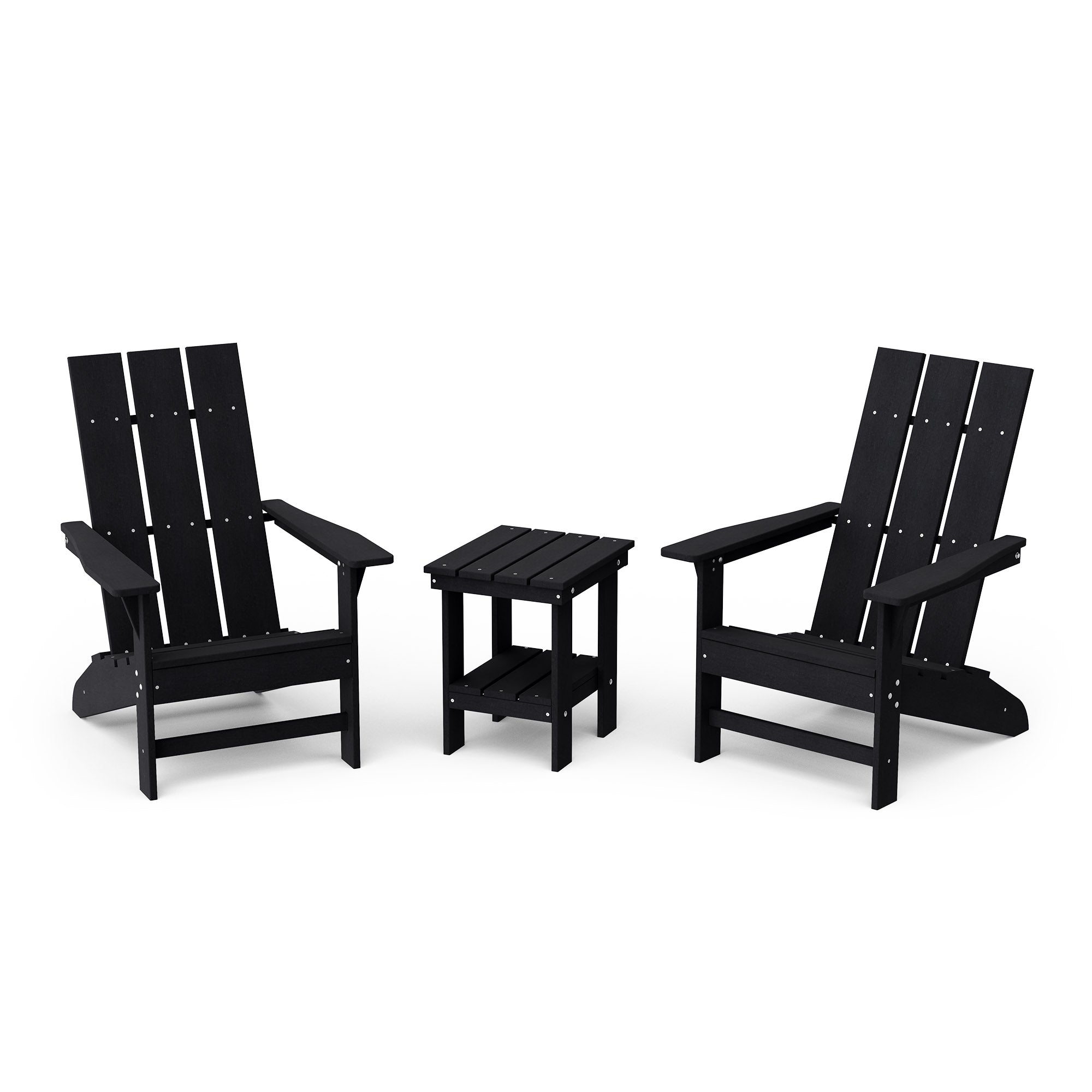 Freedom 3-Piece Modern Adirondack Chair Set with Side Table - Outdoor Patio Furniture for Backyard, Garden & Poolside Relaxation