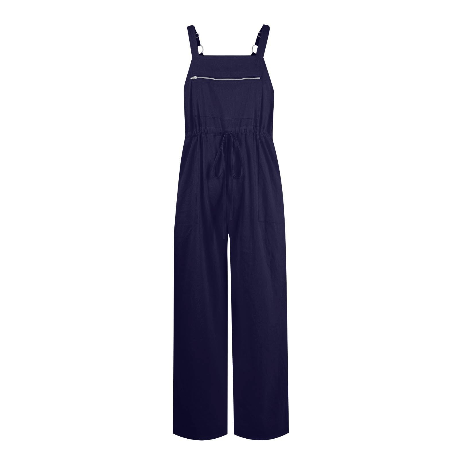 Women's Casual Sleeveless Jumpsuit - Loose Fit Wide Leg Romper with Adjustable Straps | Beach Outfits, Summer Wear, Vacation Essentials & Boho Fashion Style