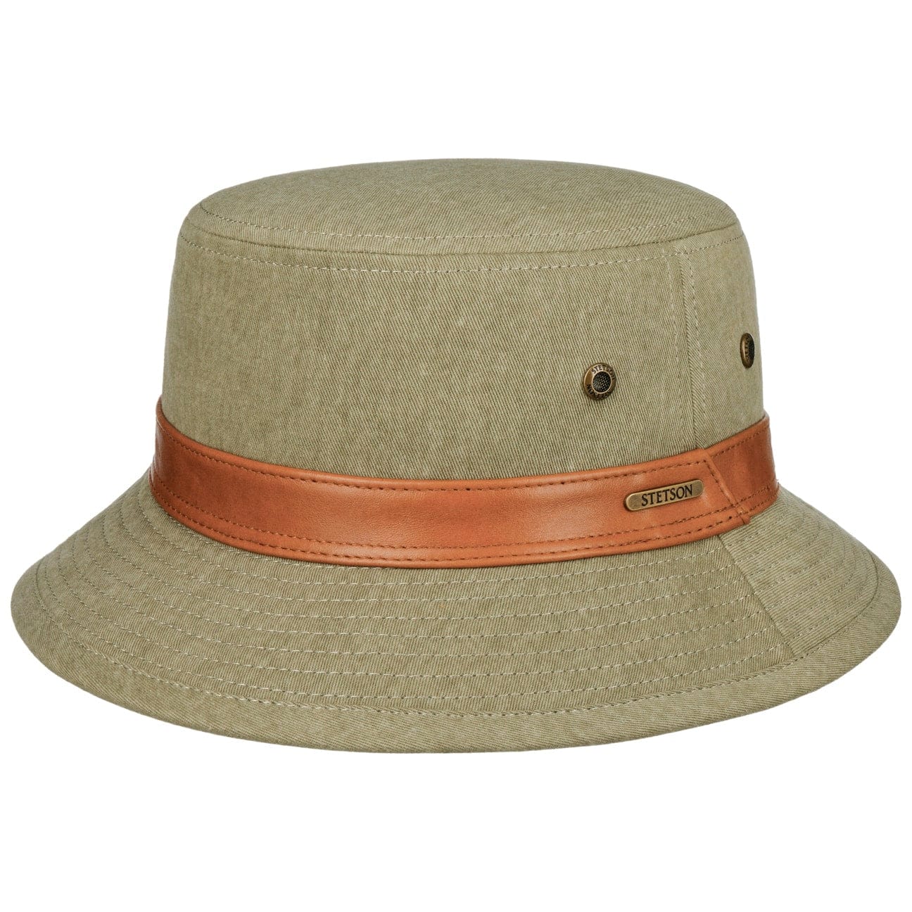 Stetson Men's Cotton Chino Twill Bucket Hat - Casual Sun Protection Outdoor Hat for Beach, Fishing & Summer Activities