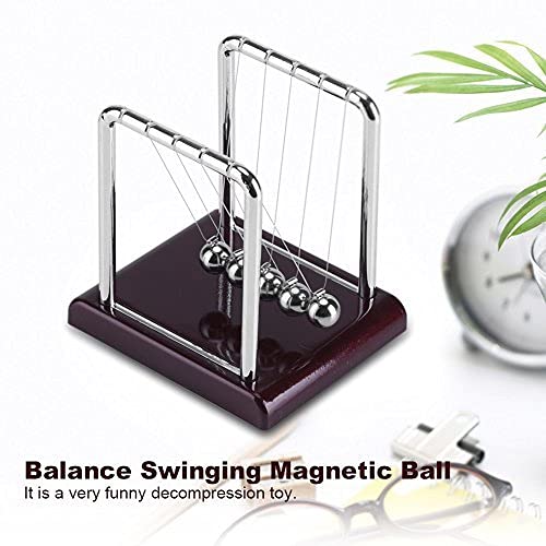 Newton's Cradle Steel Balance Swinging Magnetic Balls - Physics Science Pendulum Desk Toy for Office & Home | Stress Relief Gift for Adults, Science Lovers & Executive Decor | Perfect for Living Room, Study & Work Desk Accessories