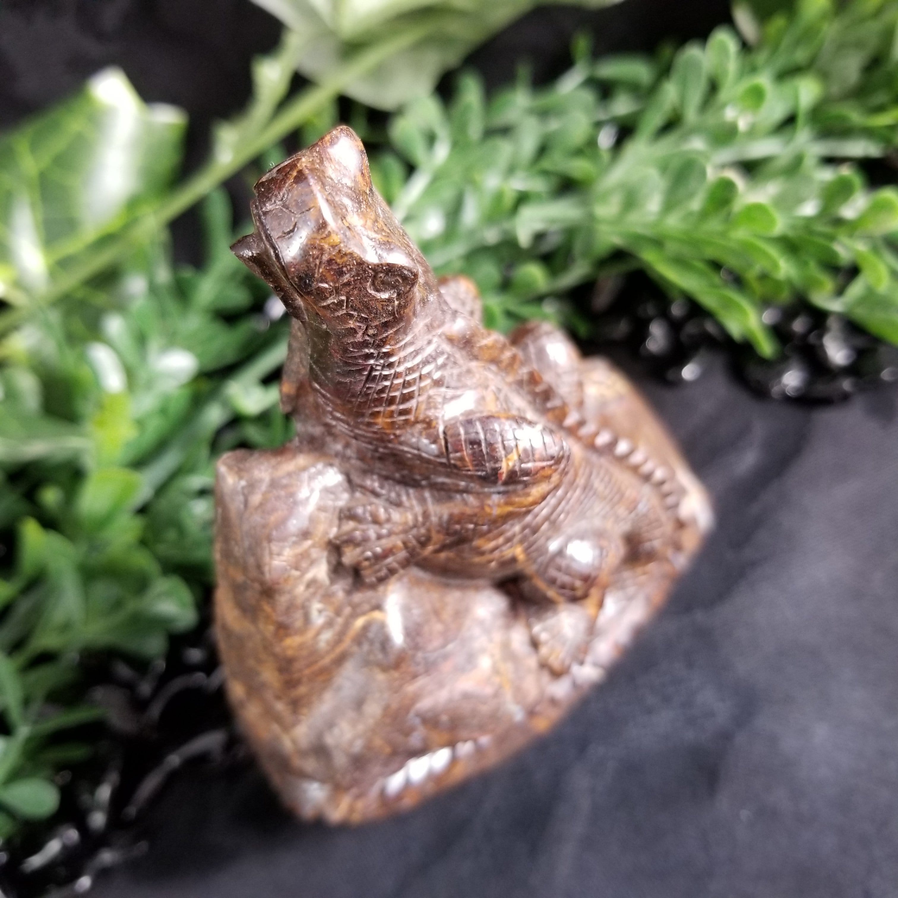 Natural Boulder Opal Lizard Sculpture (355g) - Handcrafted Gemstone Art for Home Decor, Crystal Collection & Spiritual Healing
