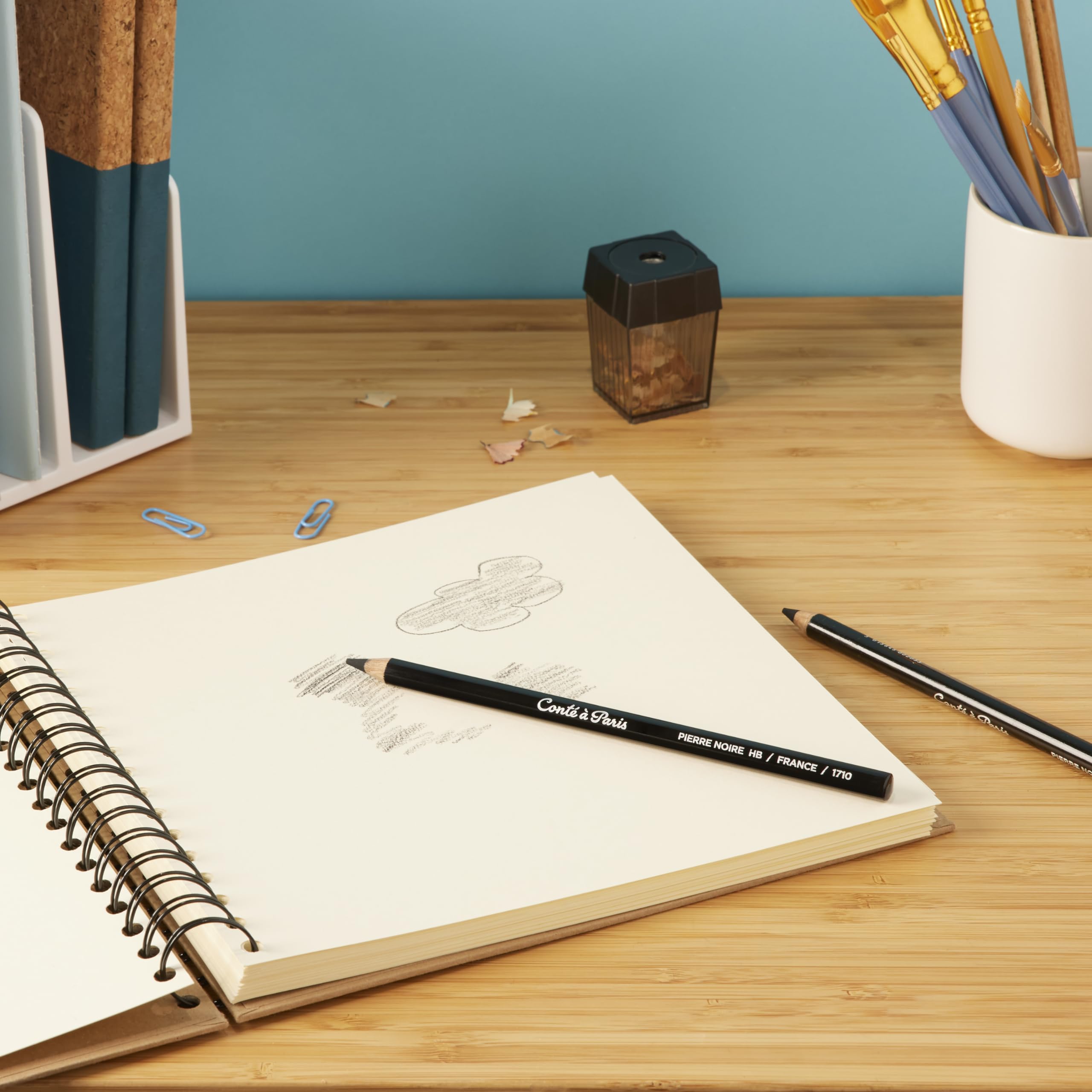 Conté à Paris Pierre Noire HB & 2B Professional Drawing Pencils - 2 Pack Set for Sketching, Shading & Fine Art - Perfect for Artists, Students & Beginners