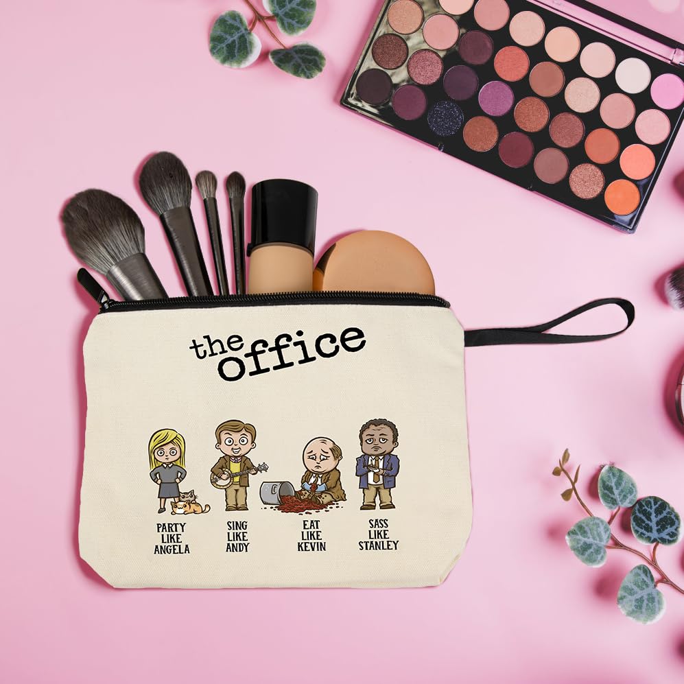 The Office TV Show Merchandise - Canvas Tote Bag & Makeup Pouch Gift Set | Durable Cotton Reusable Shopping Bag for Work, Travel & Fan Gifts