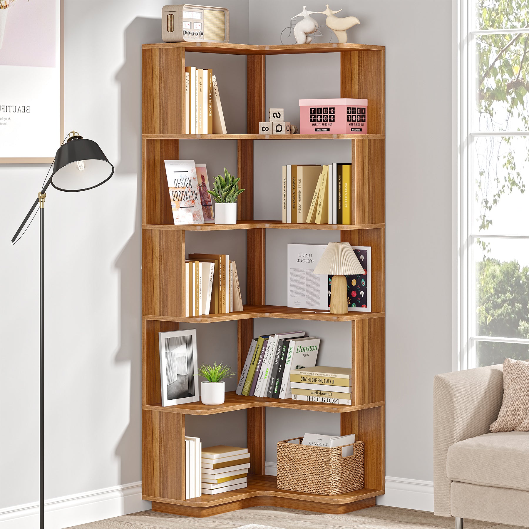 6 Tier Corner Bookshelf - 64.96