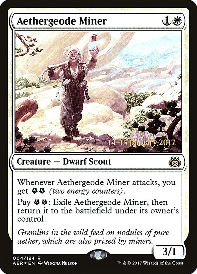 Aethergeode Miner - Aether Revolt Prerelease Promo MTG Card - Magic: The Gathering Game Accessory for Collectors and Players - Perfect for Tournaments and Casual Play