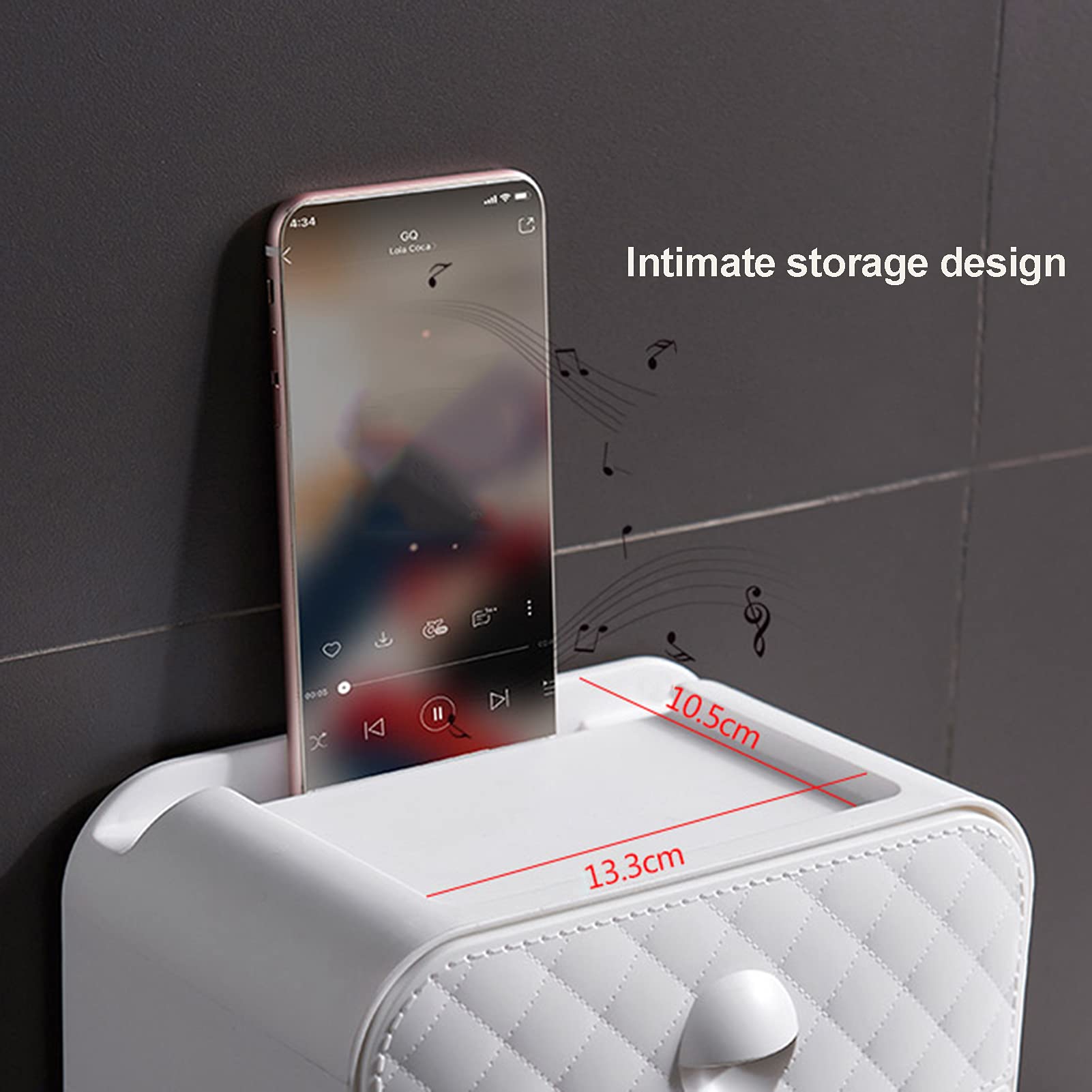 Wall-Mounted Tissue Dispenser & Storage Box with Drawer - White Bathroom Organizer for Tissues, Toilet Paper & Essentials | Perfect for Bathroom, Kitchen, Office & RV Organization