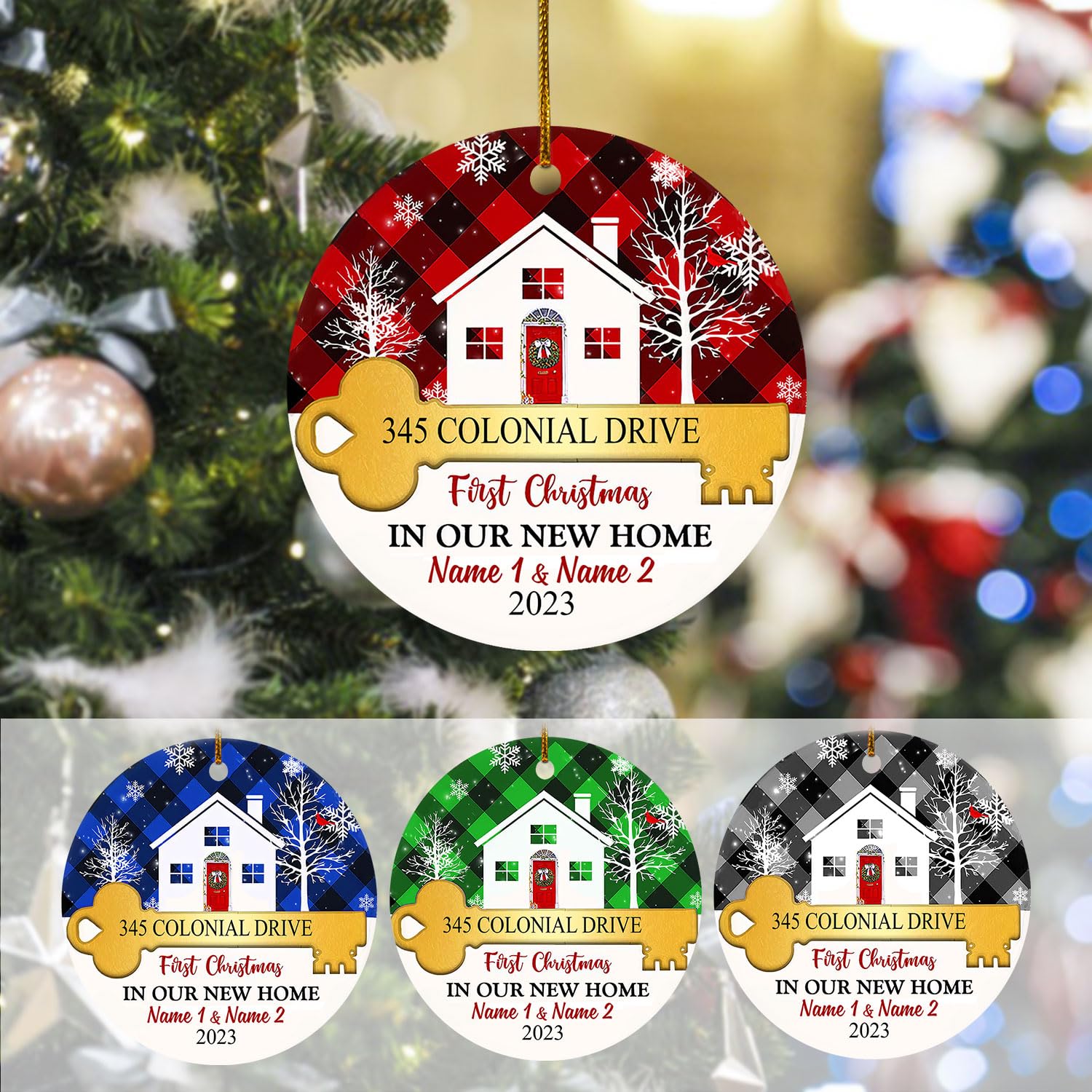Personalized Our First Home Acrylic Mirror Ornament 2024 - Custom New House Gift for Housewarming, Christmas & Holiday Decor - Perfect for First Year Celebration, Homeowners & Couples Moving In