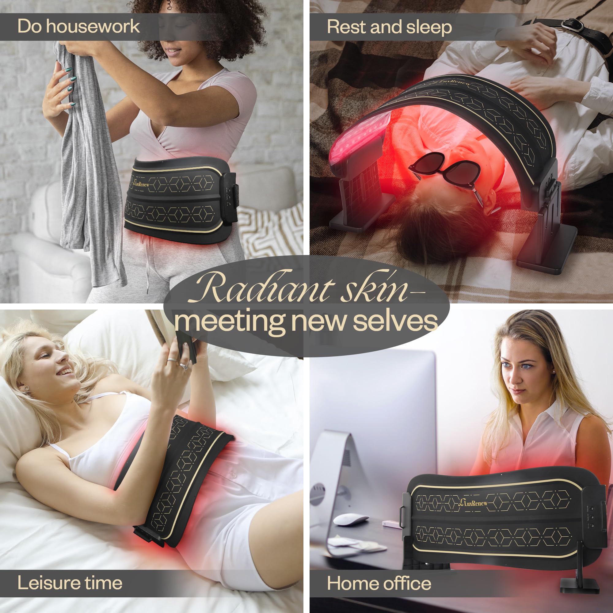Red Light Therapy Device 850nm Near Infrared LED Mask for Face & Body - Anti-Aging Skin Care, Pain Relief & Beauty Treatment - Perfect for Home Spa & Wellness Routine