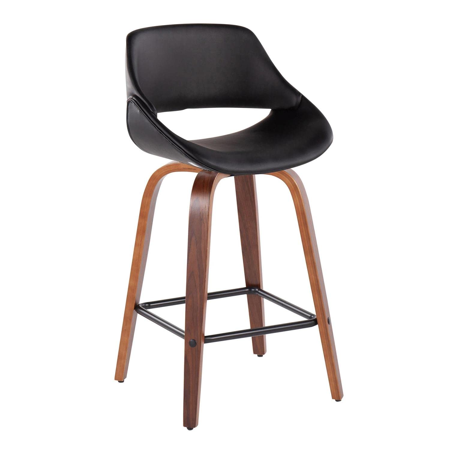 LumiSource Walnut Wood Counter Stools Set of 2 - 24