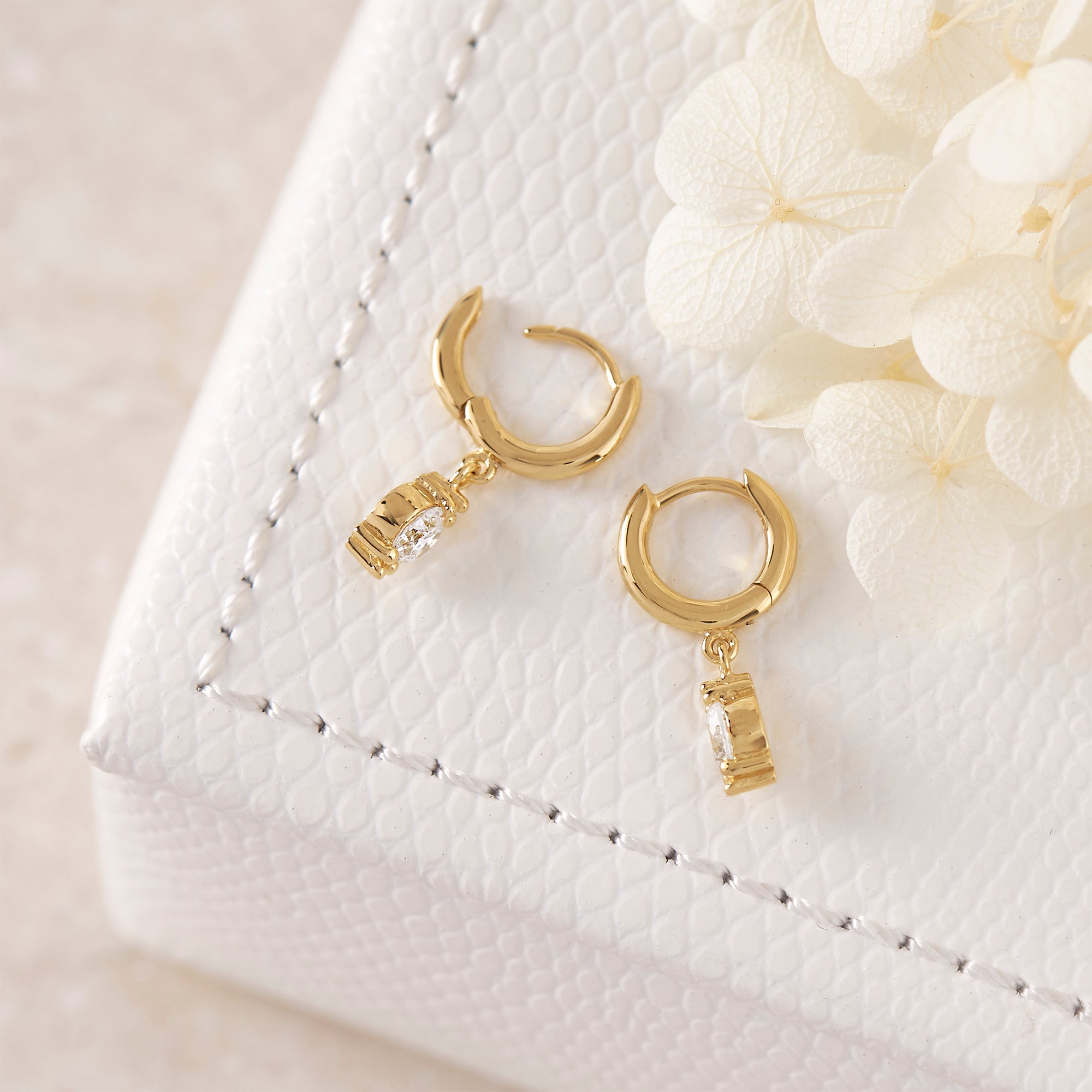 Glisten Crystal Huggie Earrings in Gold - Elegant Hoop Earrings for Women, Perfect for Everyday Wear, Parties & Special Occasions