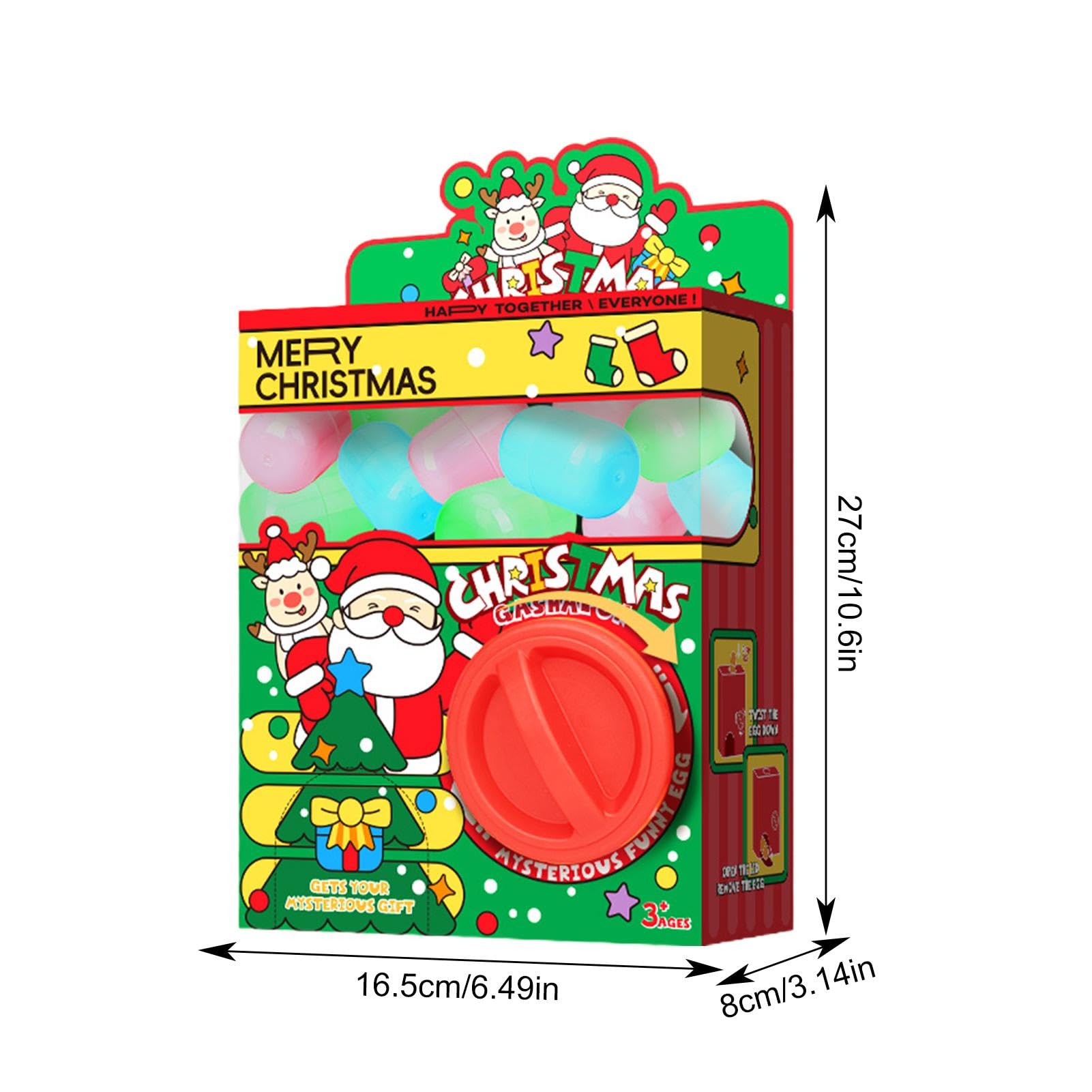 Huayeex Mini Gashapon Toy Claw Machine - Christmas Candy Dispenser with 6 Prize Eggs | Fun Arcade-Style Game for Kids Birthday Parties, Carnival Prizes & Family Entertainment