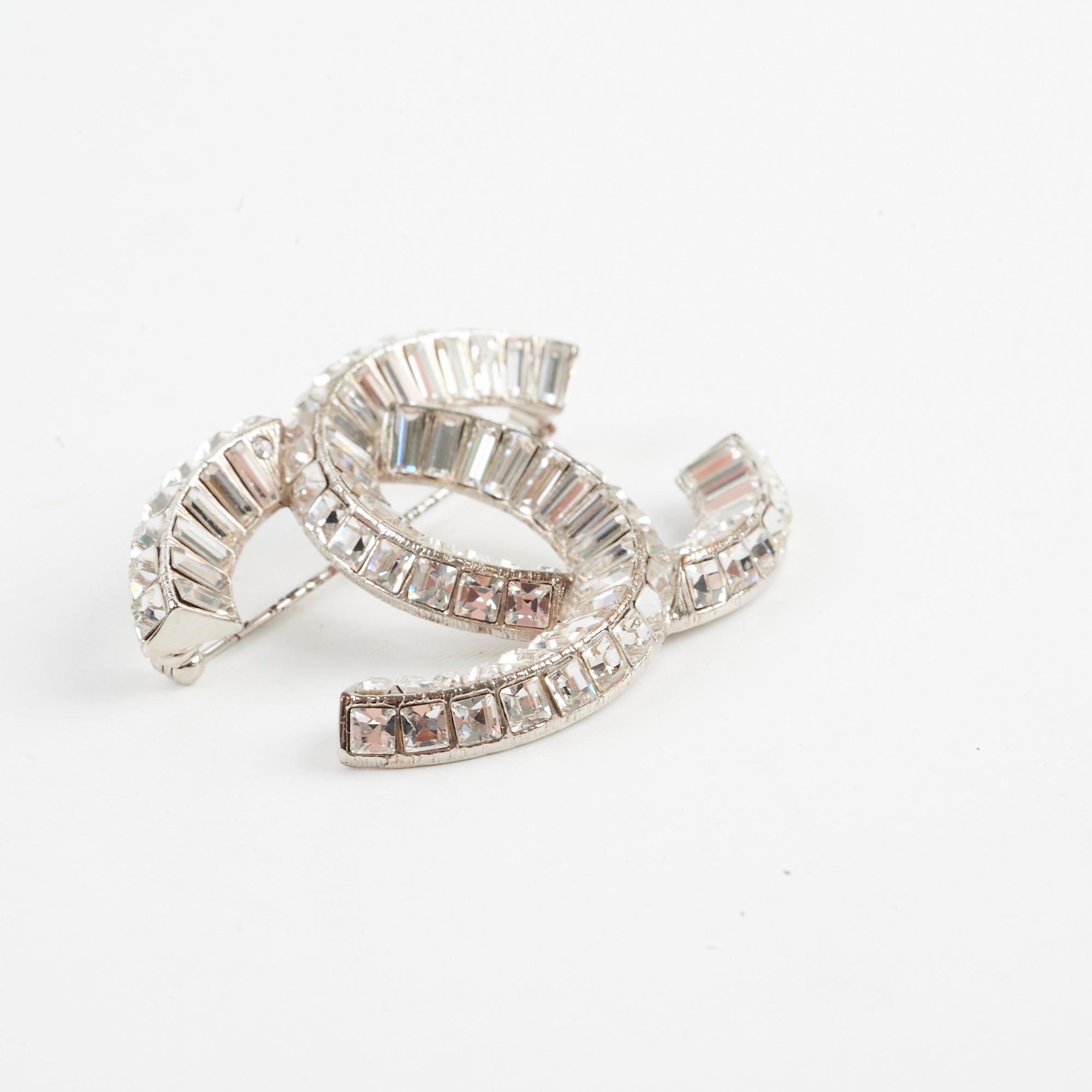 Chanel CC Logo Silver Brooch - Elegant Costume Jewelry for Women | Perfect for Parties, Weddings & Special Occasions