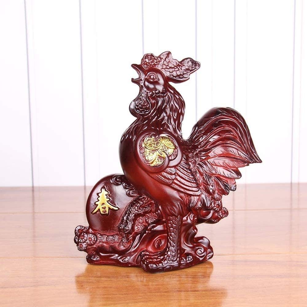 Handcrafted Wooden Chinese Zodiac Statues - Feng Shui Decor for Home & Office - Tiger & Rooster Figurines - Perfect for Gifts, Meditation Spaces & Wealth Corners