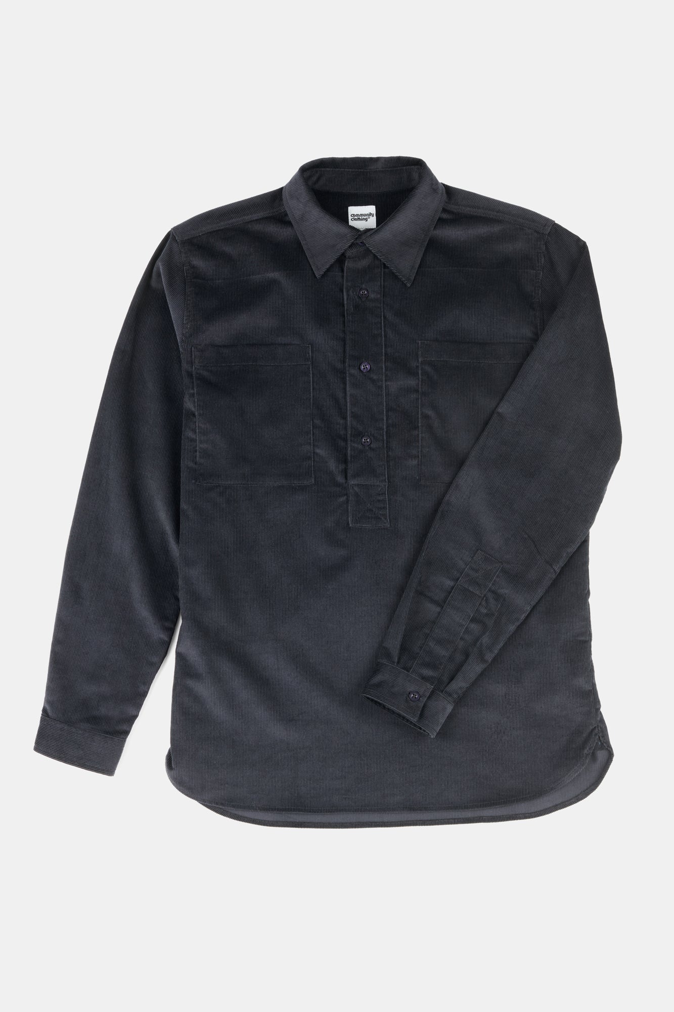 Men's Oli Half Placket Needle Cord Shirt - Navy Blue Casual Button Down Shirt for Work, Date Night & Outdoor Activities
