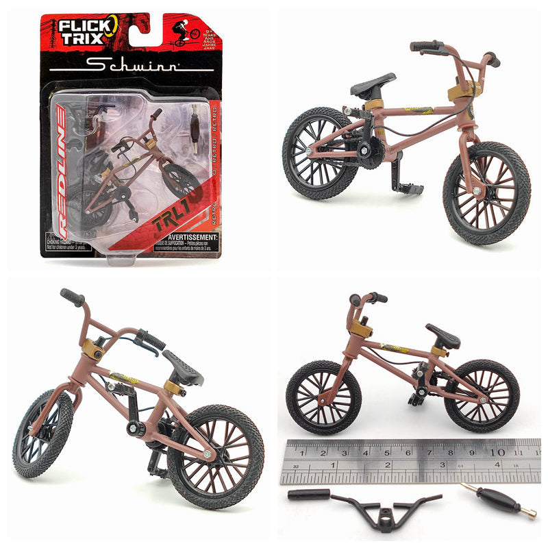 Premium FLICK TRIX Miniature BMX Finger Bike - Diecast Metal DeathTrap Bicycle Toy for Kids & Adults - Perfect for Office Desk, Stress Relief & Collectible Gift