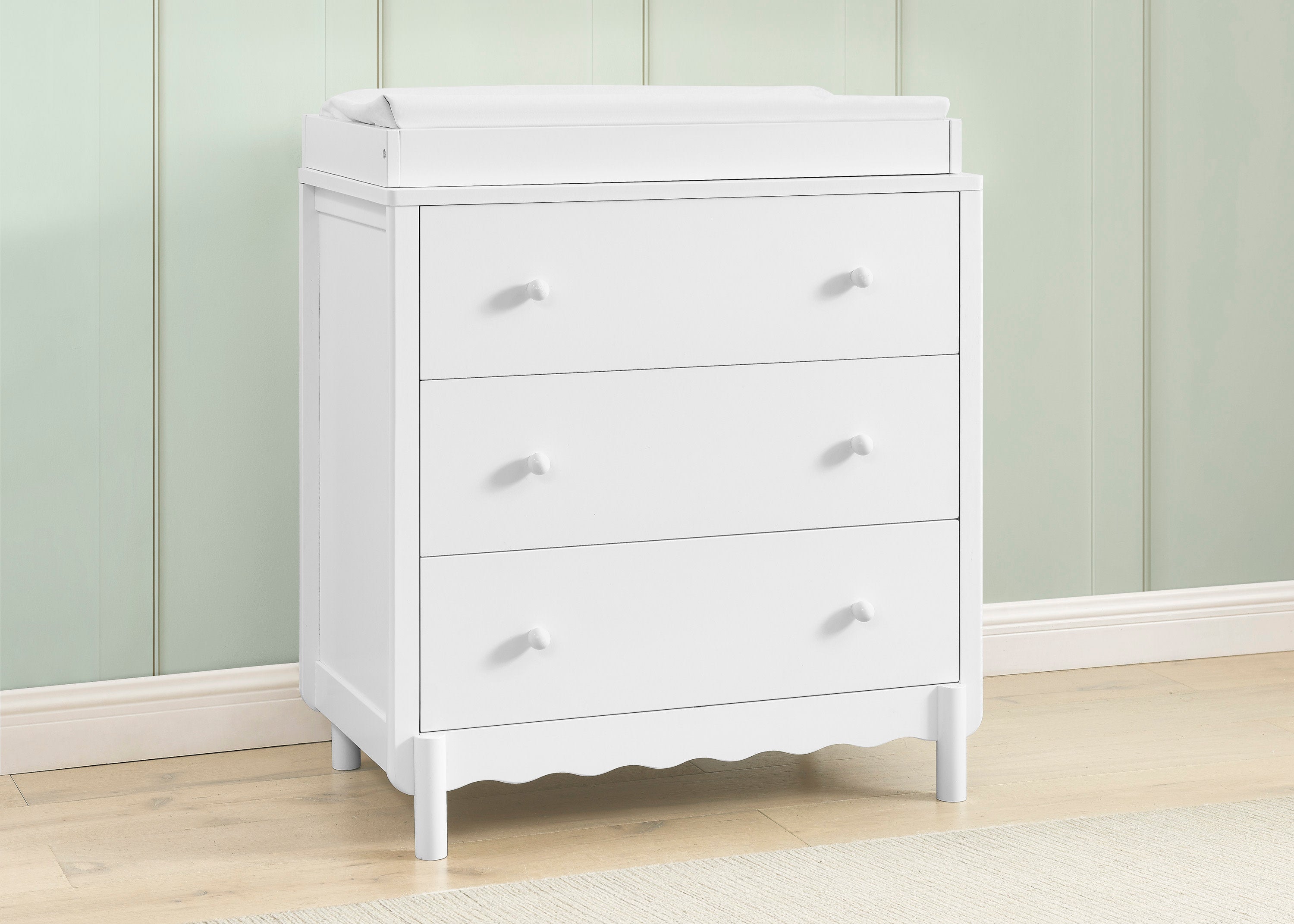 William 3-Drawer Baby Dresser with Changing Table Top & Safety Interlocking Drawers - Perfect Nursery Furniture for Diaper Changes & Infant Clothing Storage