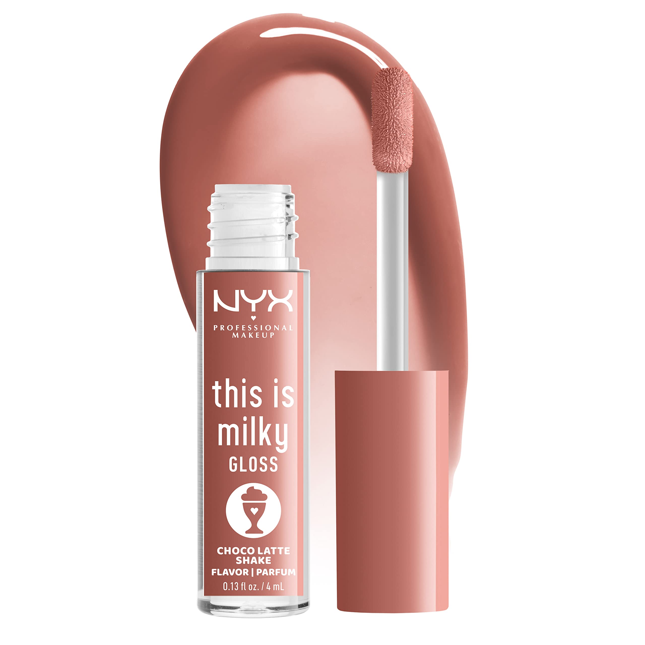NYX PROFESSIONAL MAKEUP This Is Milky Gloss - 12 Hour Hydrating Vegan Lip Gloss in Choco Latte Shake (Milk Chocolate) for Smooth, Shiny Lips - Perfect for Daily Wear, Date Nights & Special Occasions