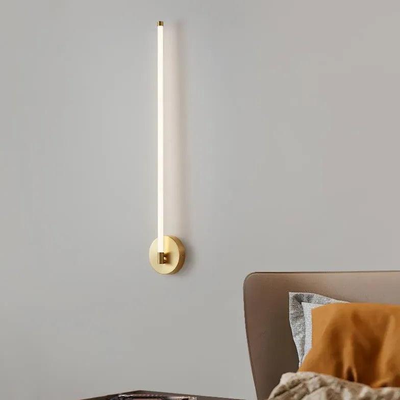 Vertical Lines LED Brass Wall Lights - Modern Industrial Lighting for Living Room, Bedroom, and Hallway Decor